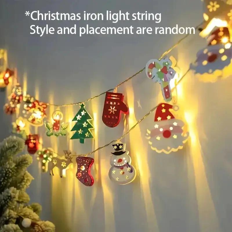 Iron Christmas LED String Lights with Cartoon Designs & Battery Power by House Of Avana