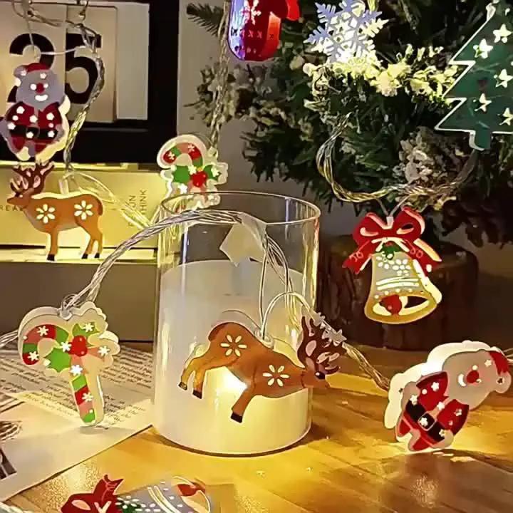 Iron Christmas LED String Lights with Cartoon Designs & Battery Power by House Of Avana