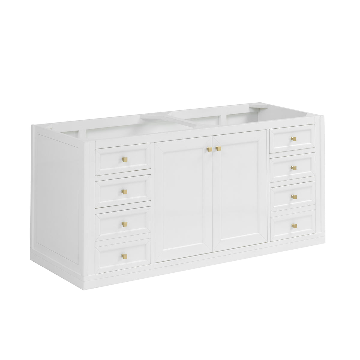 James Martin Chicago 60" Double Vanity Cabinet, Glossy White, view 2