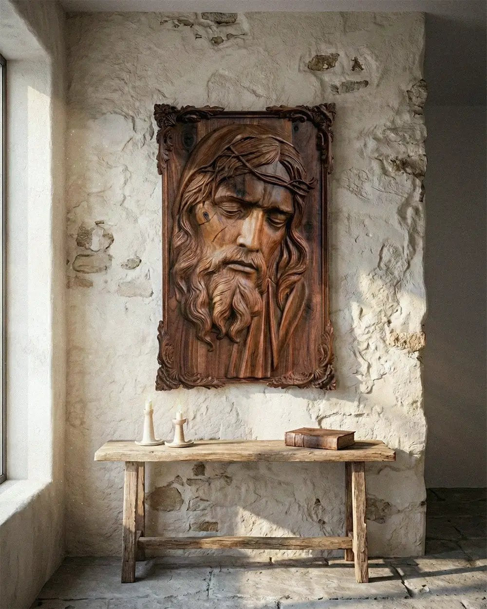 Hand-Carved Jesus Relief by Gizz