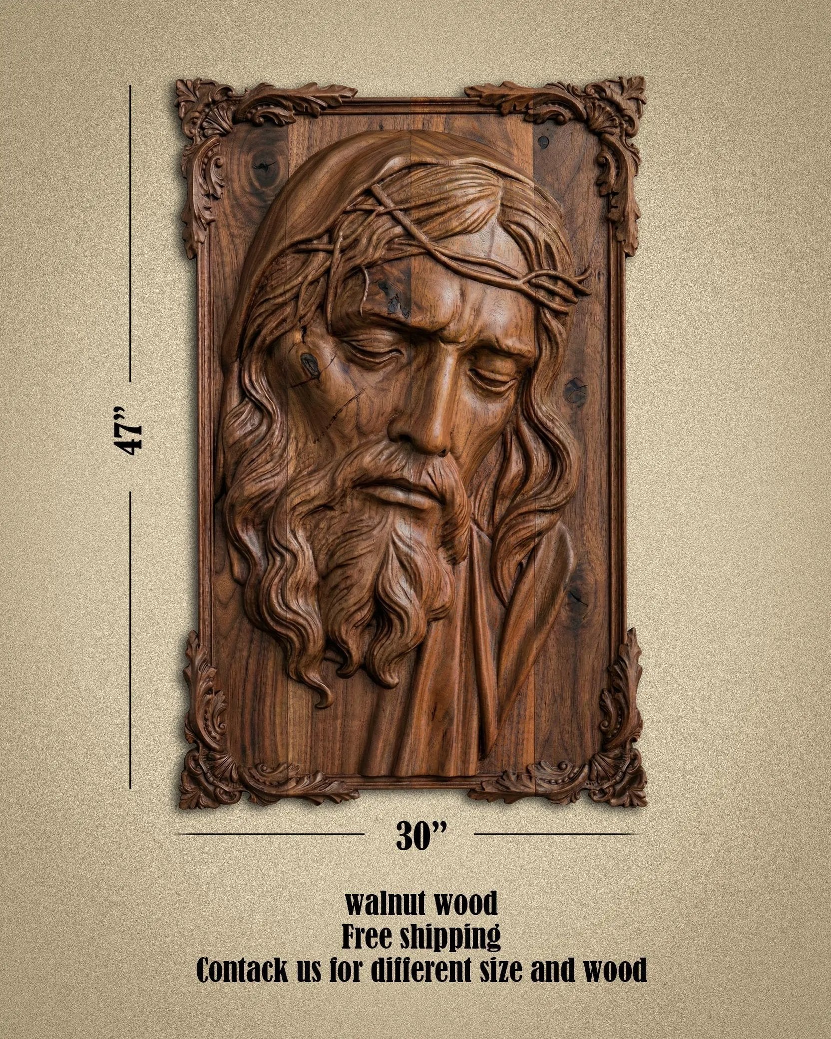 Hand-Carved Jesus Relief by Gizz