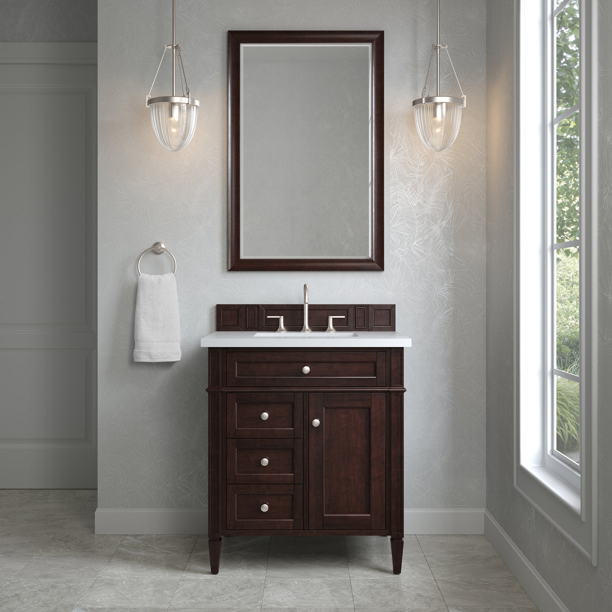 James Martin Brittany 30" Single Bathroom Vanity, Burnished Mahogany, view 22