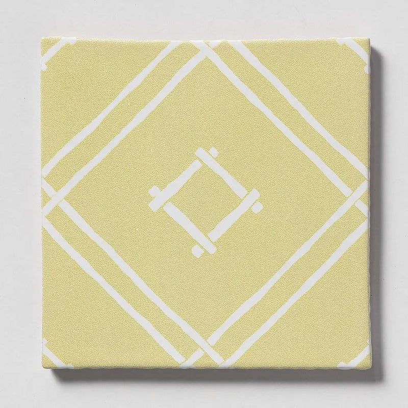 Island House Lemon, Royal White Glossy Chez Bamboo Glazed Terracotta Tiles 6x6 by Stonetiledepot