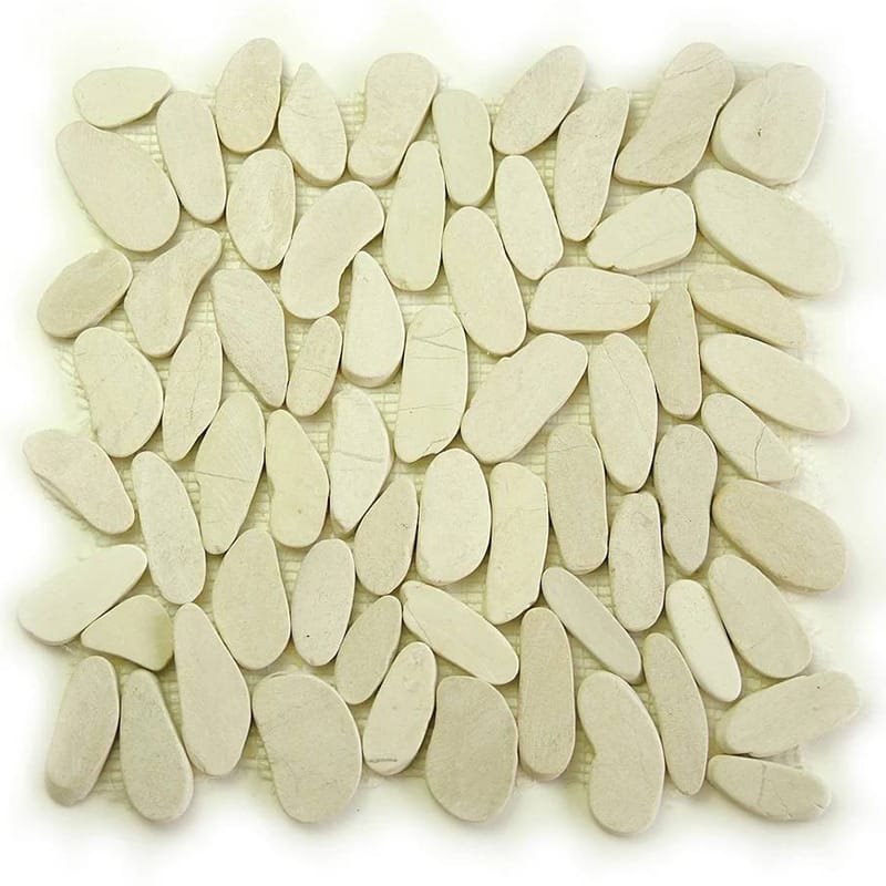 Island White Natural Pebble Mosaics 12x12 Pebble Natural 12x12 Mosaics