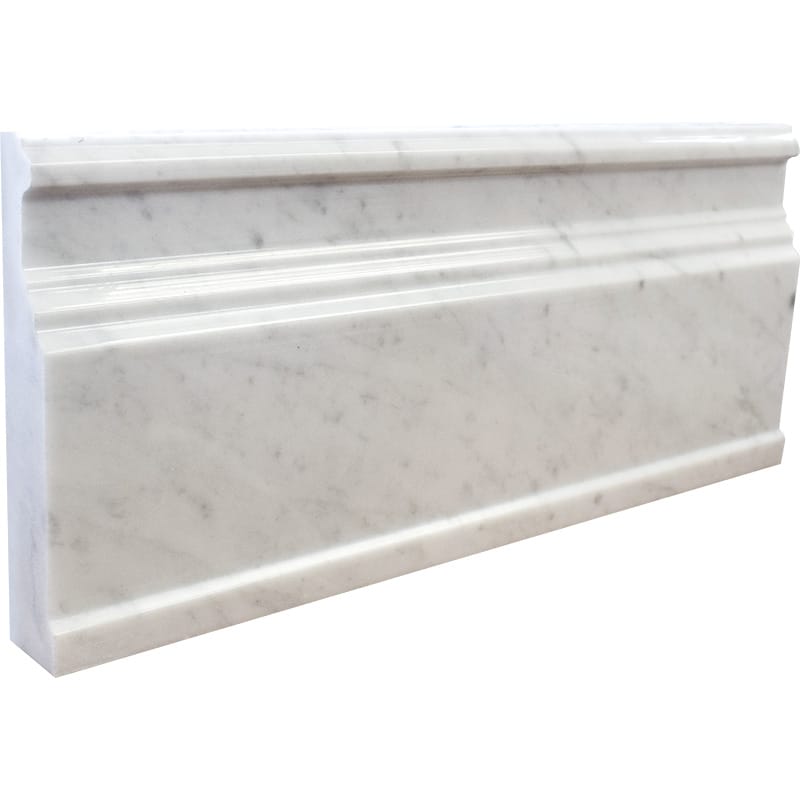 Italian Carrara Honed Base Marble Moldings 5x12 Marble Honed 6x12 Moldings