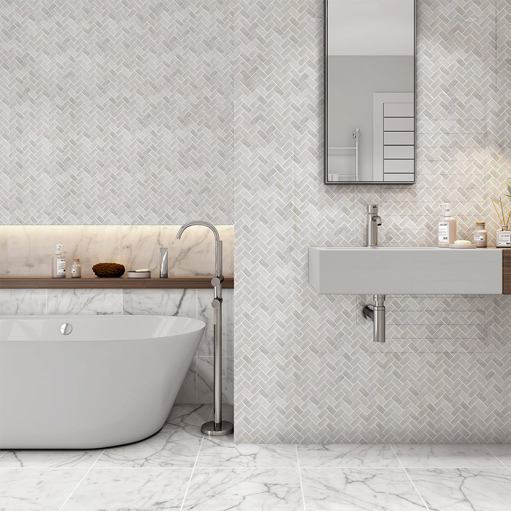 Italian Carrara Honed Marble Tiles 18x18 Marble Honed 18x18 Tiles — 2