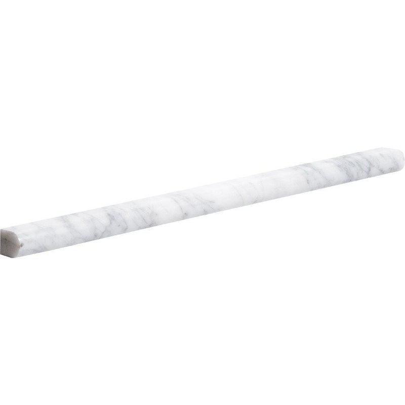 Italian Carrara Honed Pencil Liner Marble Moldings 1/2x12 Marble Honed 2x12 Moldings