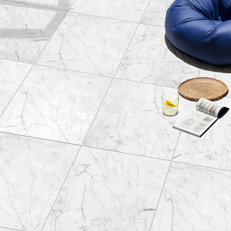 Italian Carrara Polished Marble Tiles 18x18 Marble Polished 18x18 Tiles — 4