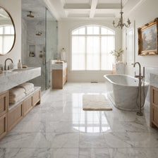 Italian Carrara Polished Marble Tiles 18x18