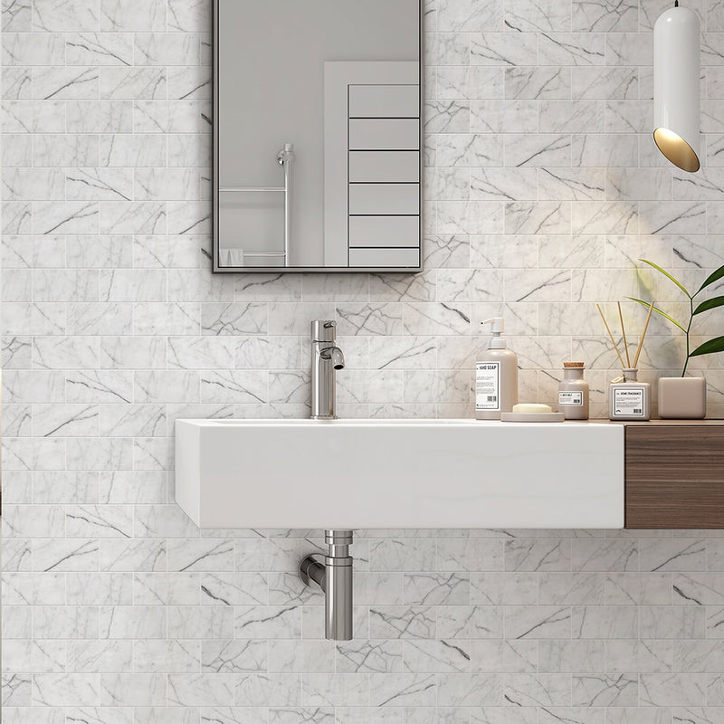 Italian Carrara Polished Marble Tiles 2 3/4x5 1/2 Marble Polished 3x12 Tiles — 3