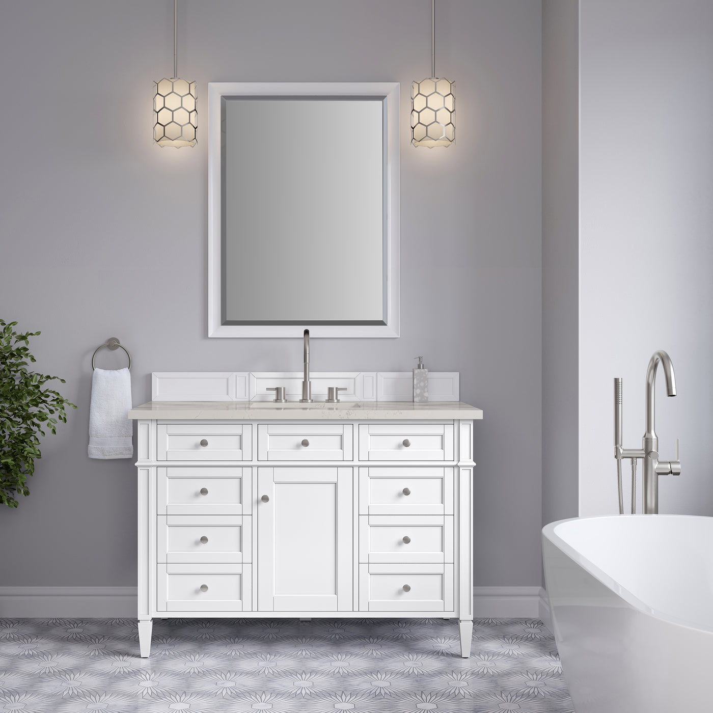 James Martin Brittany 48" Single Bathroom Vanity, Bright White by James Martin