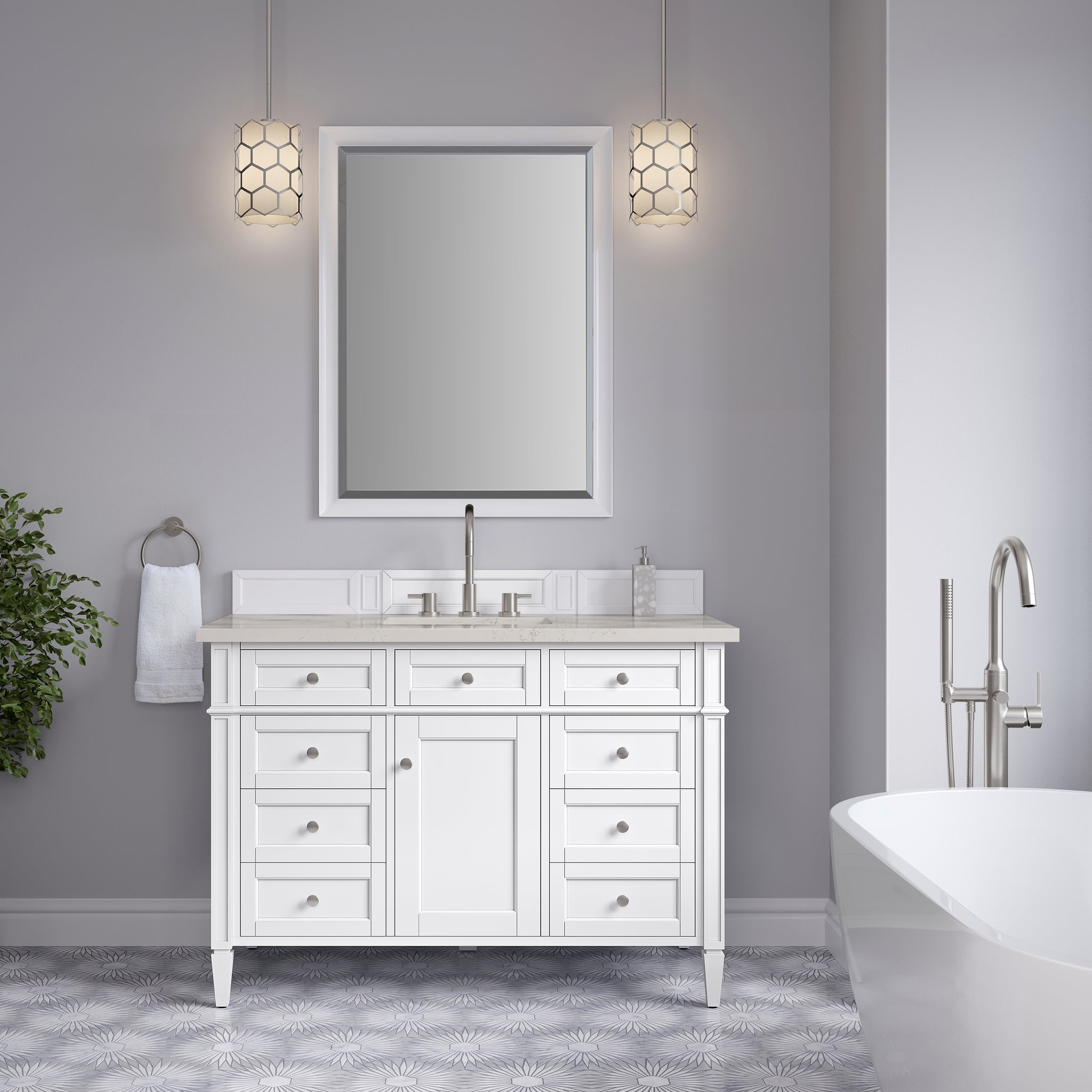 James Martin Brittany 48" Single Bathroom Vanity, Bright White by James Martin