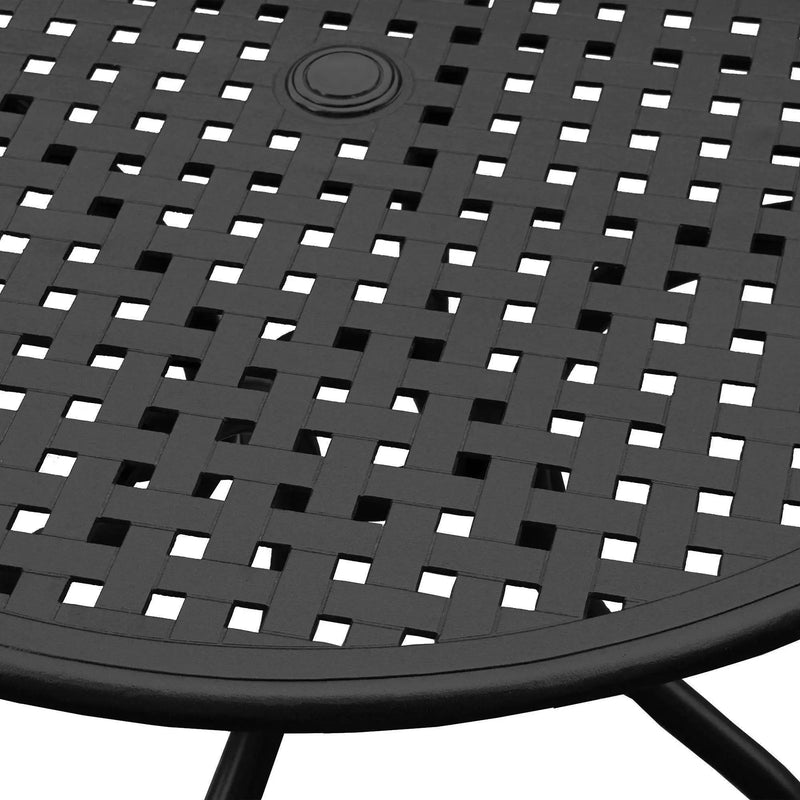 Outdoor Aluminum 5pc Round Black Patio Dining Set with Four Chairs by Sharicks