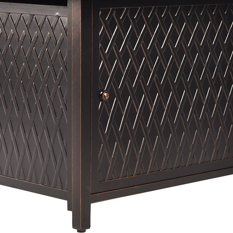 Aluminum 48-in Rectangular Propane Fire Table, Beads, Covers and Lid by Sharicks