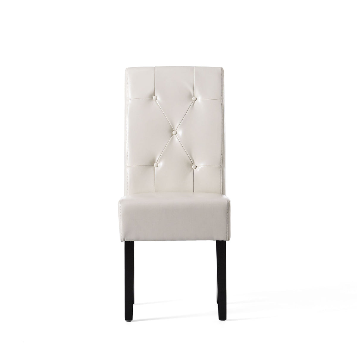 Carter 5-Tuft KD Dining Chair with Bonded Leather - Ivory, photo 6 of 10