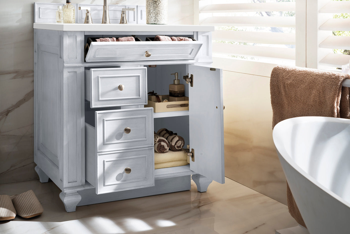 James Martin Bristol 30" Single Bathroom Vanity, Bright White by James Martin