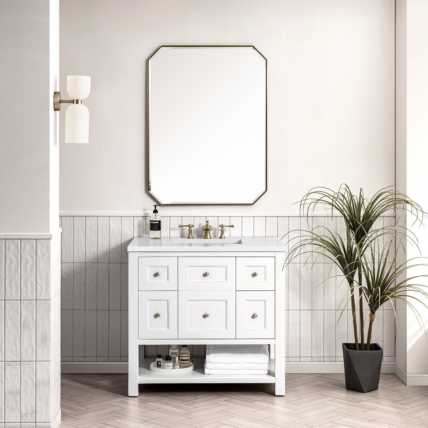 James Martin Breckenridge 36" Single Bathroom Vanity, Bright White, view 32