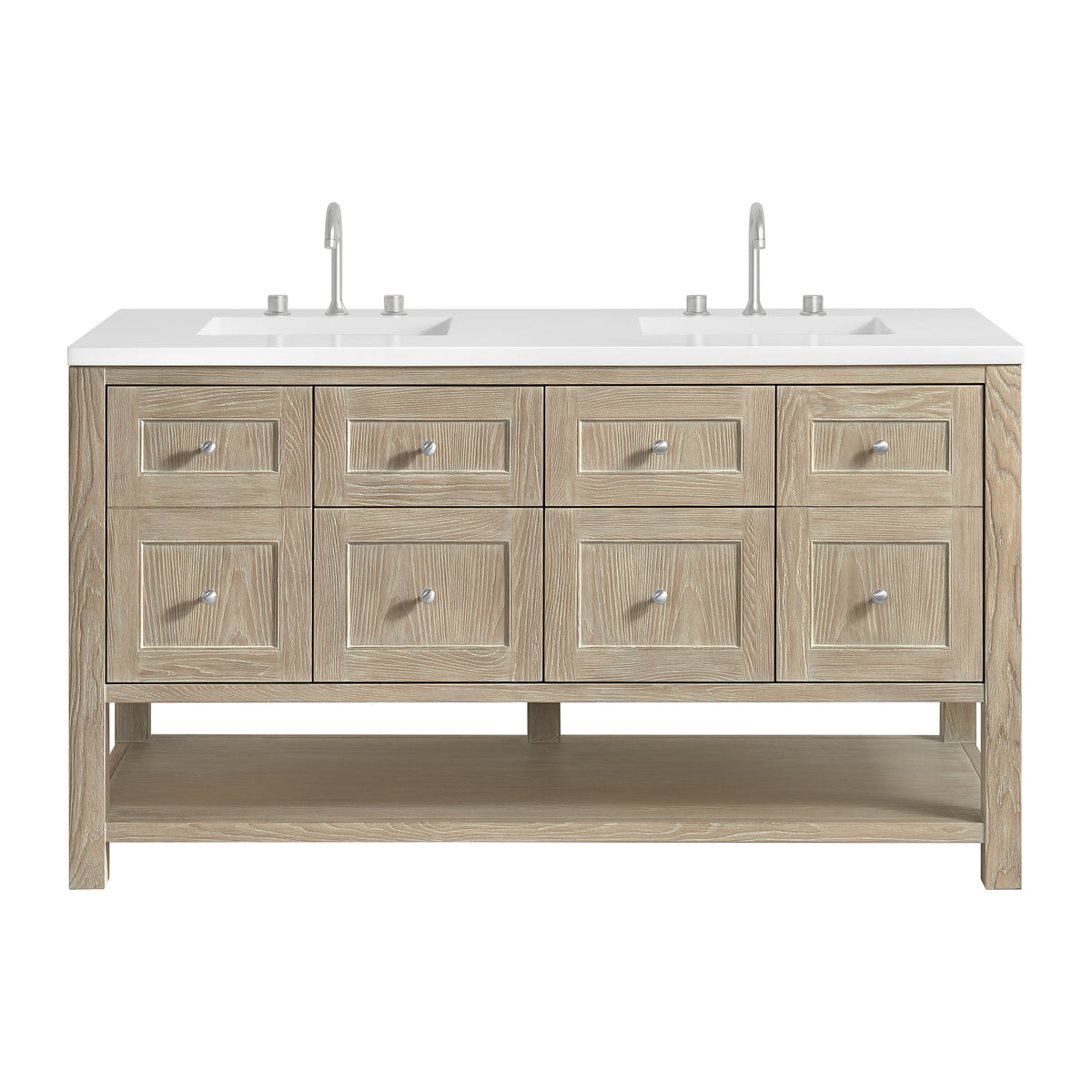 James Martin Breckenridge 60" Double Bathroom Vanity, Whitewashed Oak, view 31