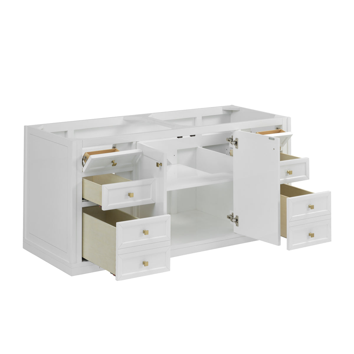 James Martin Chicago 60" Double Bathroom Vanity, Glossy White, view 25