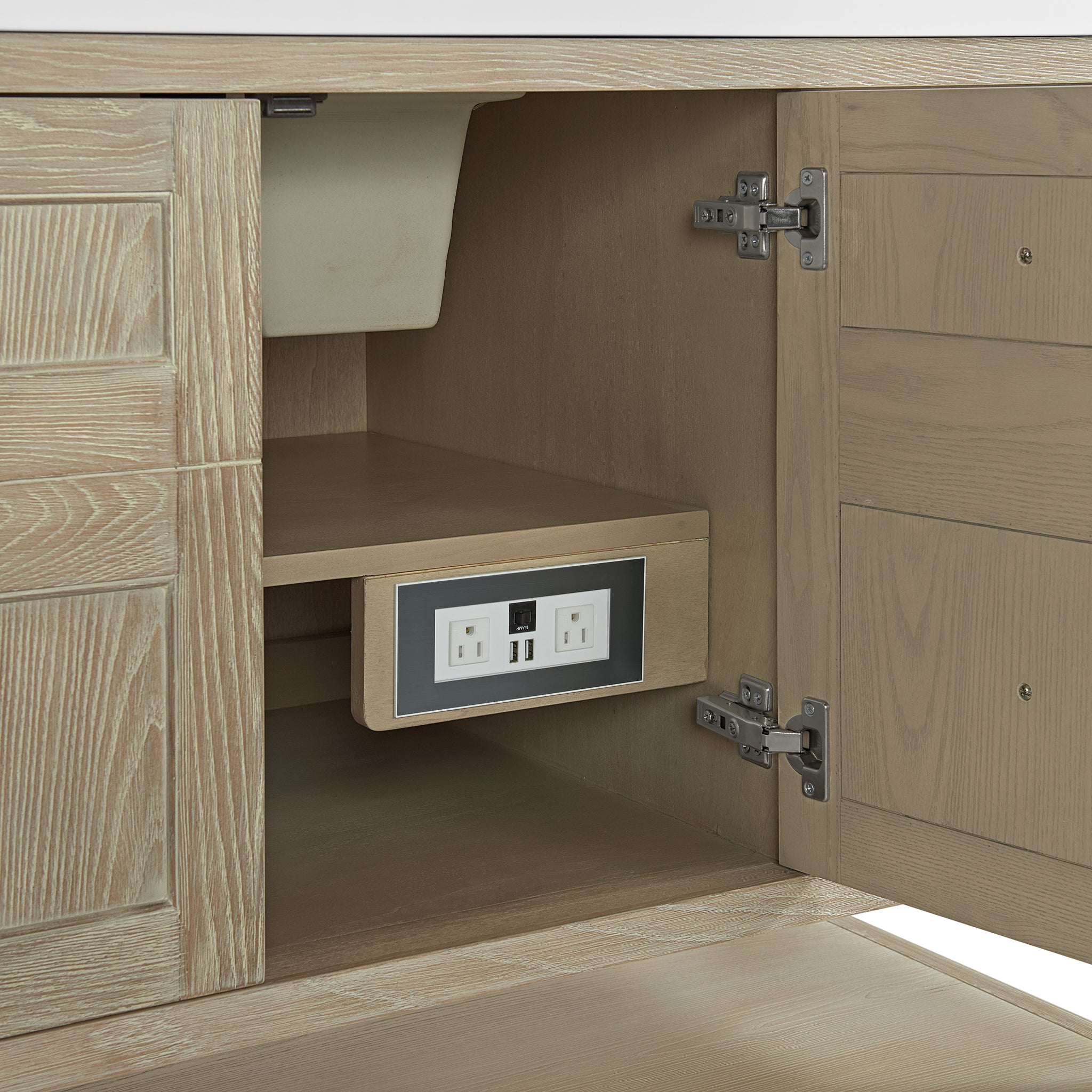 James Martin Breckenridge 60" Single Bathroom Vanity, Whitewashed Oak, view 23