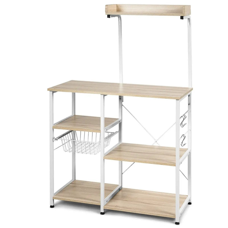 4 Tier Vintage Kitchen Baker's Rack Utility Microwave Stand-Coffee by DirectDeals