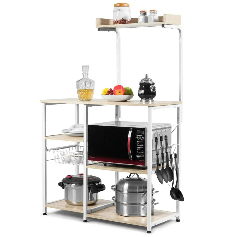 4 Tier Vintage Kitchen Baker's Rack Utility Microwave Stand-Coffee by DirectDeals