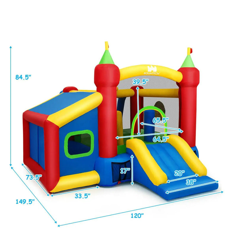 7-in-1 Kids Inflatable Bounce House with Ocean Balls and 480W Blower by DirectDeals
