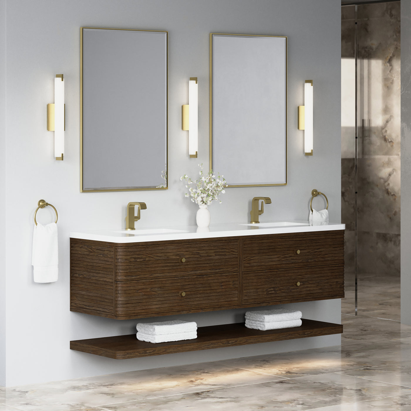 James Martin Allamari 72" Floating Double Bathroom Vanity, Sable by James Martin