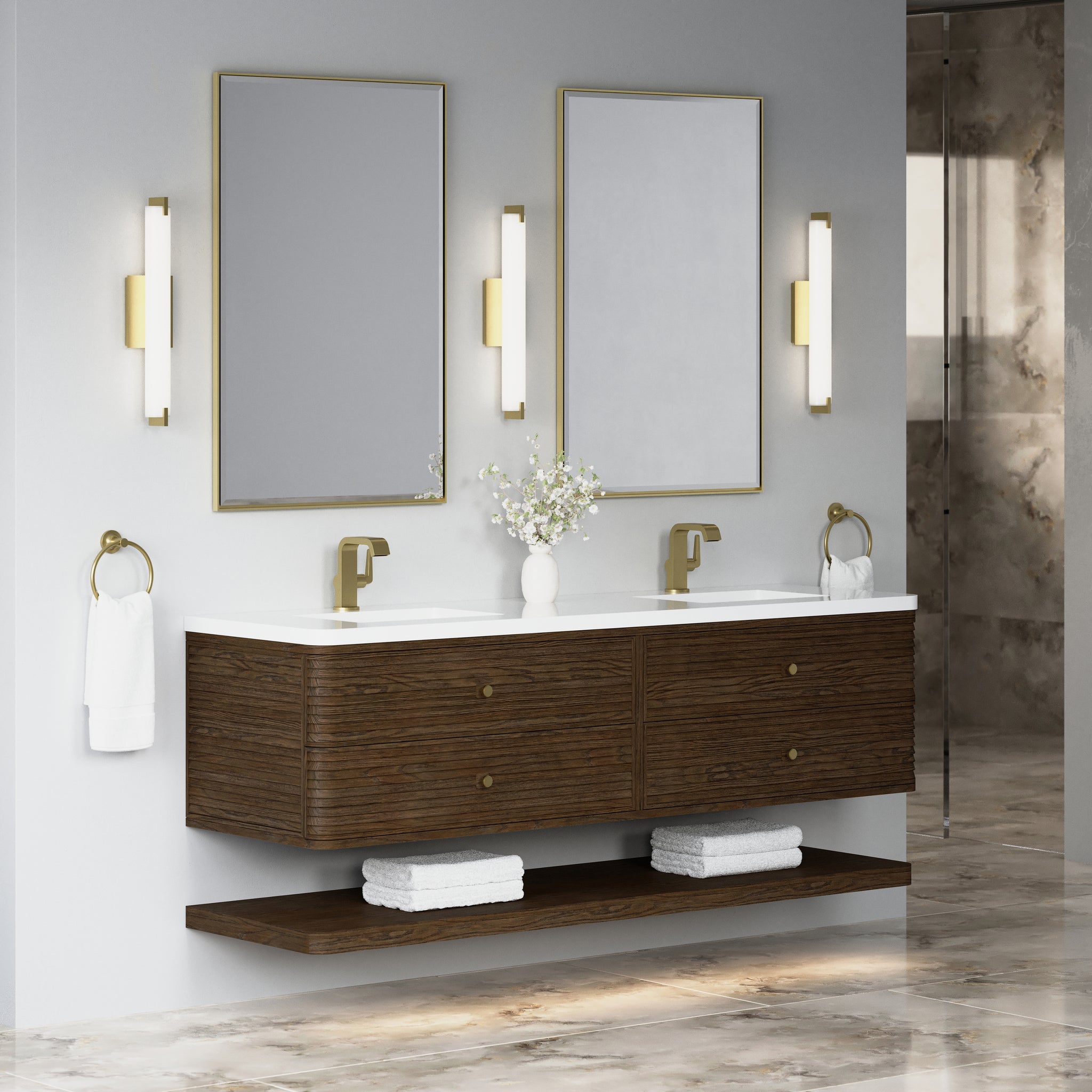 James Martin Allamari 72" Floating Double Bathroom Vanity, Sable by James Martin
