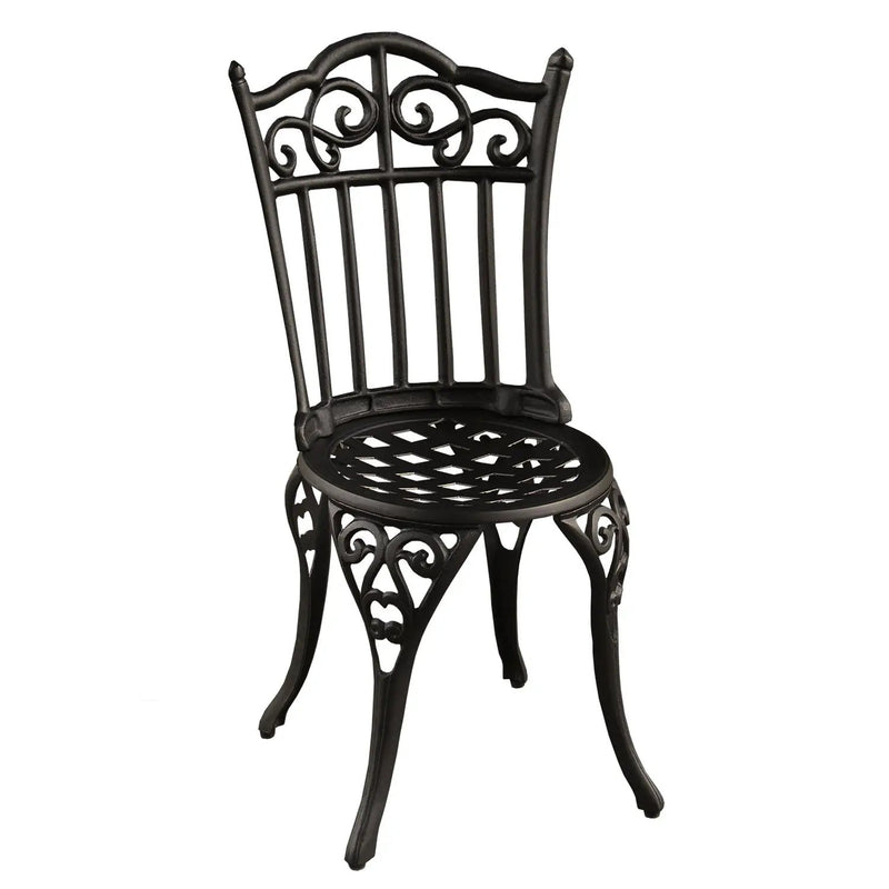 Black Ornate Outdoor Patio Garden Aluminum 3 Piece Bistro Set by Sharicks