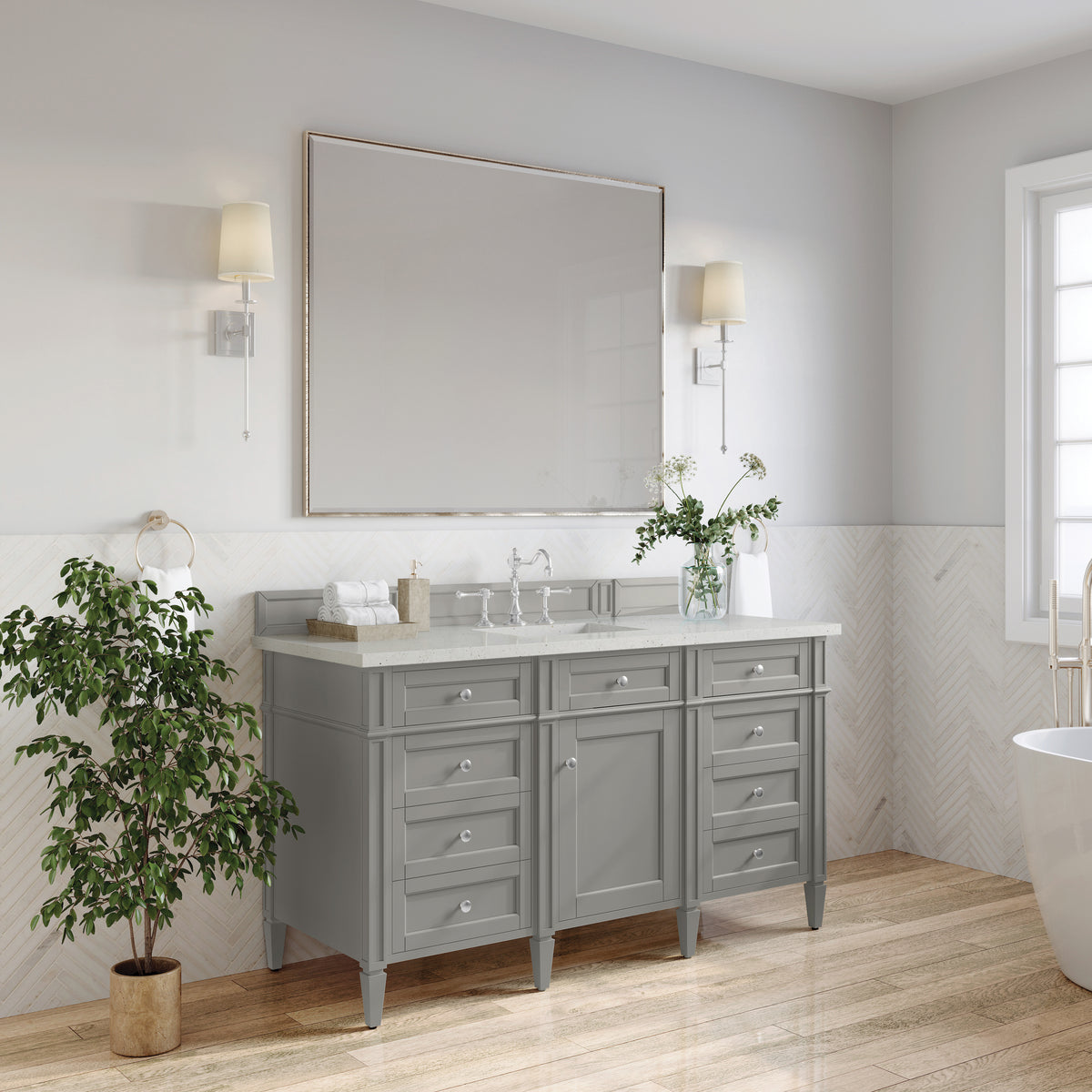 James Martin Brittany 60" Single Bathroom Vanity, Urban Gray, view 18