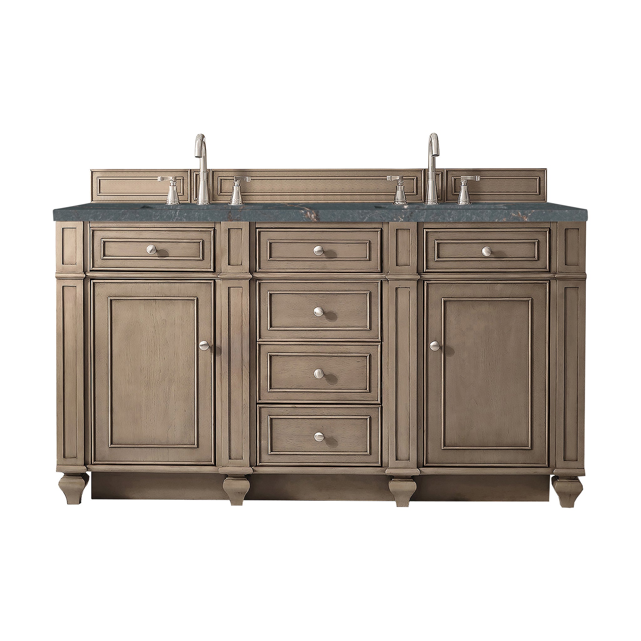 James Martin Bristol 60" Double Bathroom Vanity, Whitewashed Walnut by James Martin