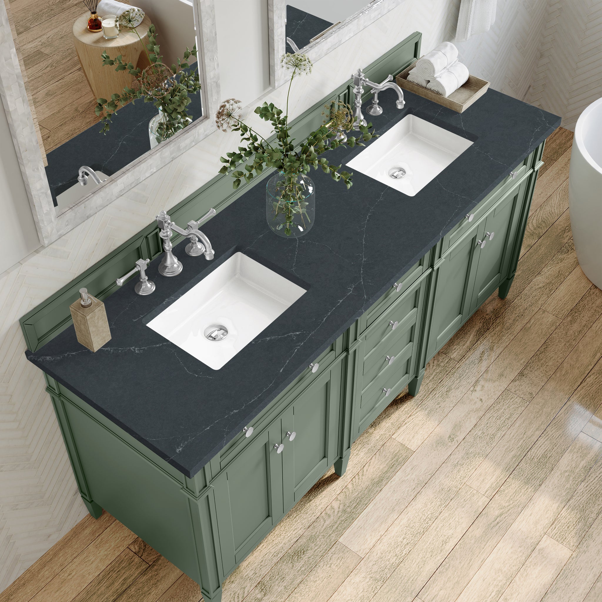 James Martin Brittany 72" Double Bathroom Vanity, Smokey Celadon by James Martin