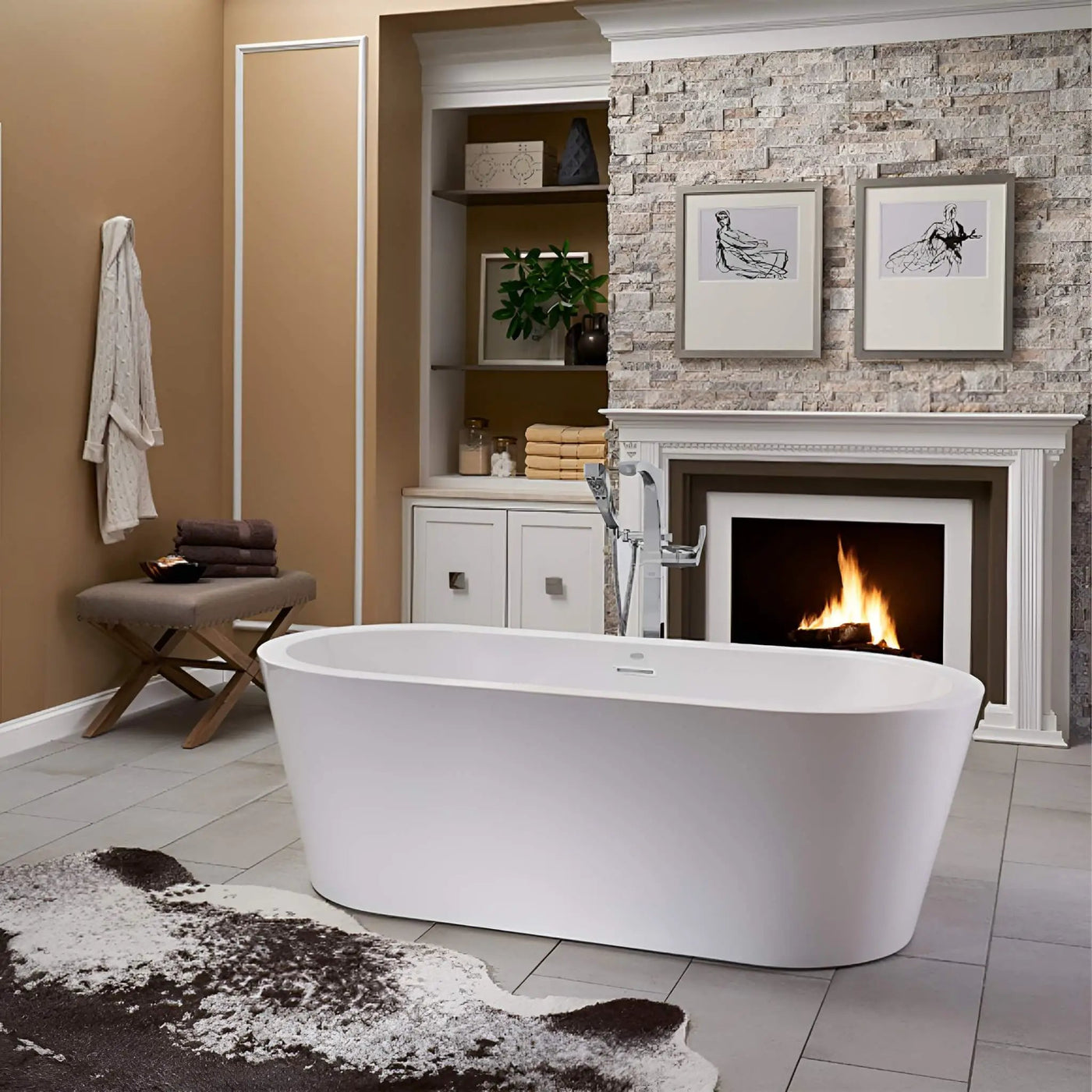 Jacuzzi Celeste 70-Inch Freestanding Ergonomic Soaking Tub [JCEF7032BCXXXXW/G] (SAK50243) by SAKSBY WHOLESALE