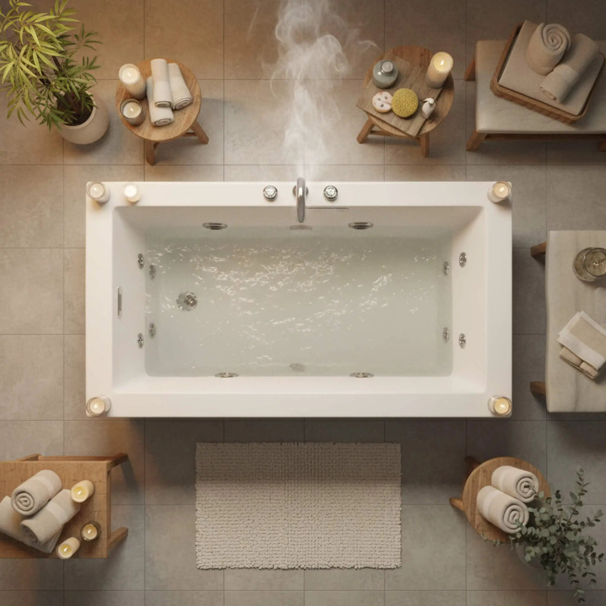 Jacuzzi Elara 72-Inch Rectangle Acrylic Drop-In Whirlpool Bath [JELA7236WLR2XX] (SAK18546) by SAKSBY WHOLESALE