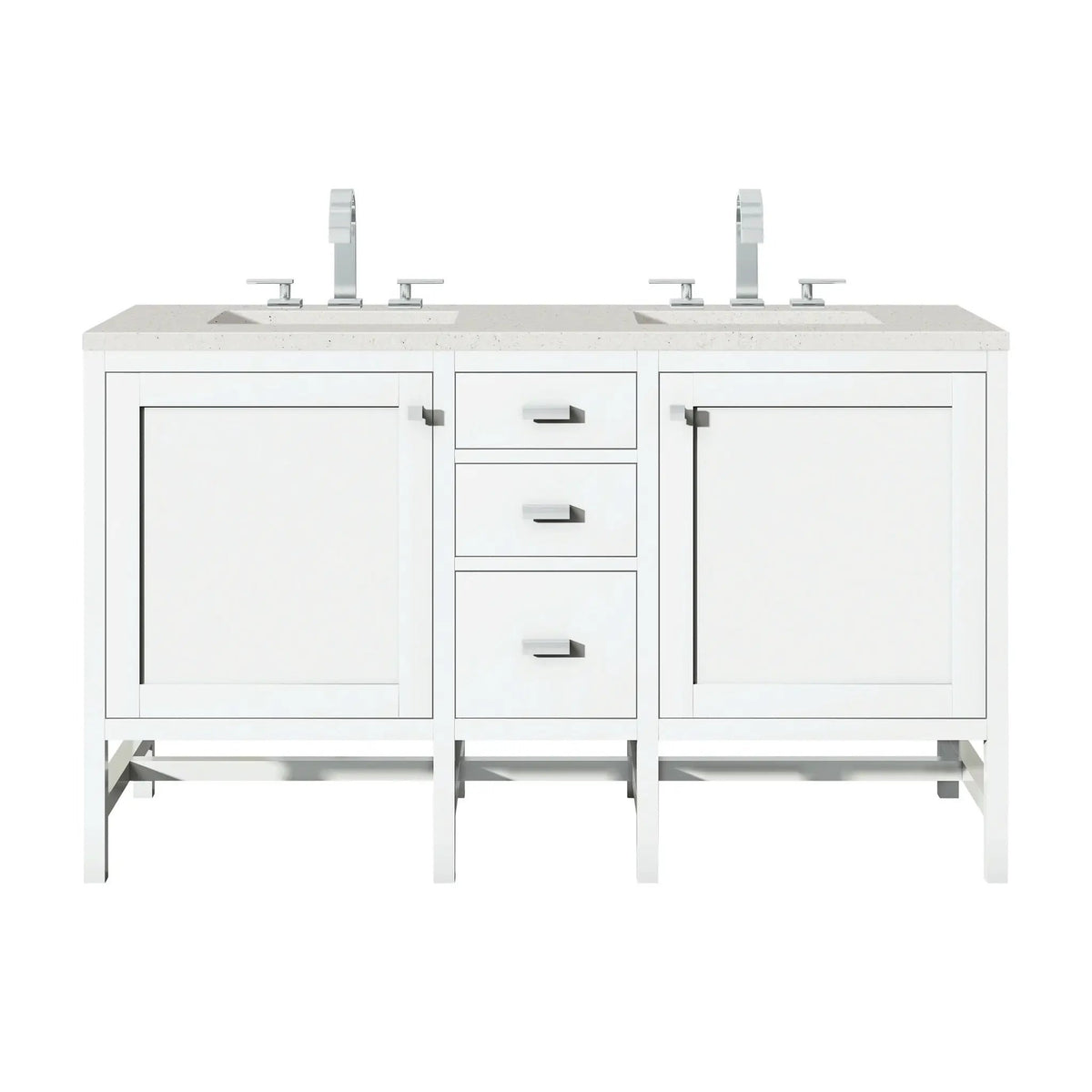 James Martin Addison 60" Double Bathroom Vanity, Glossy White by James Martin