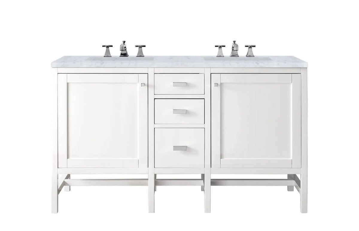 James Martin Addison 60" Double Bathroom Vanity, Glossy White by James Martin