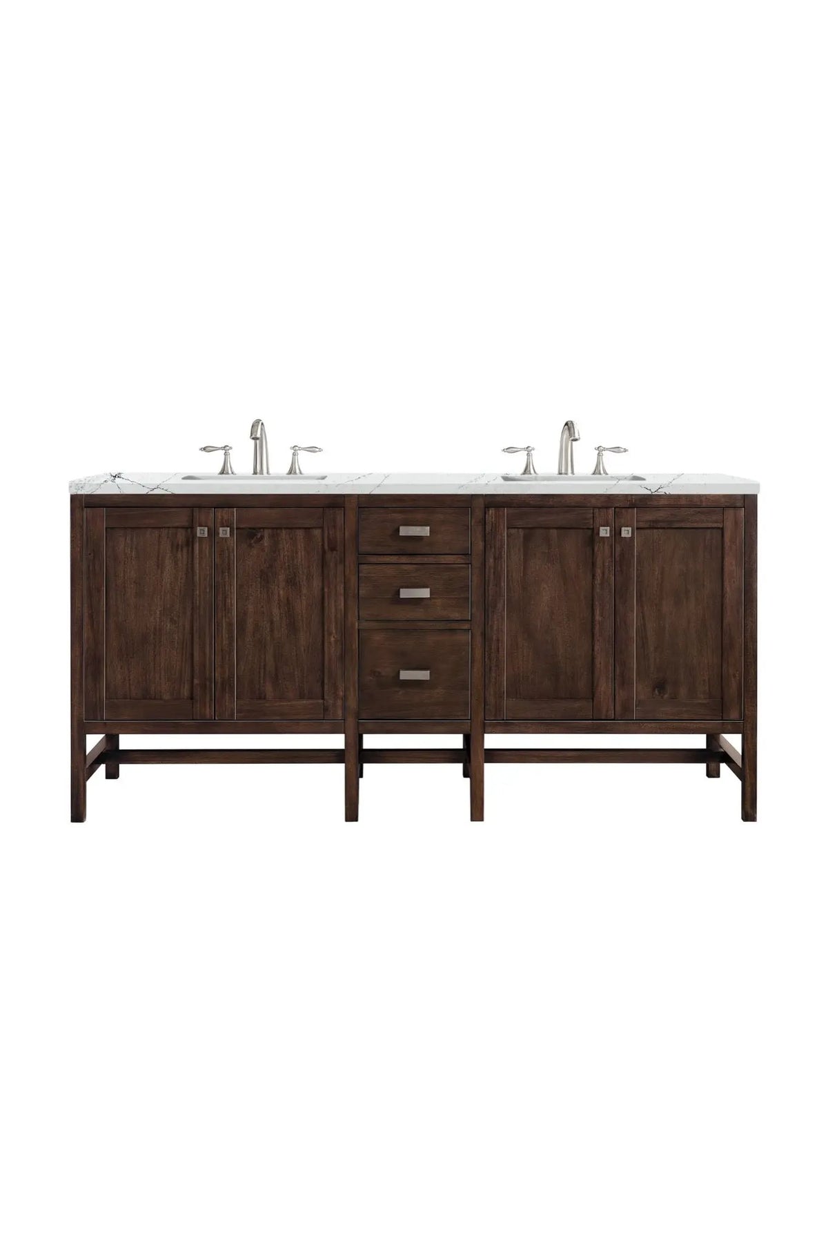 James Martin Addison 72" Double Bathroom Vanity, Mid-Century Acacia by James Martin