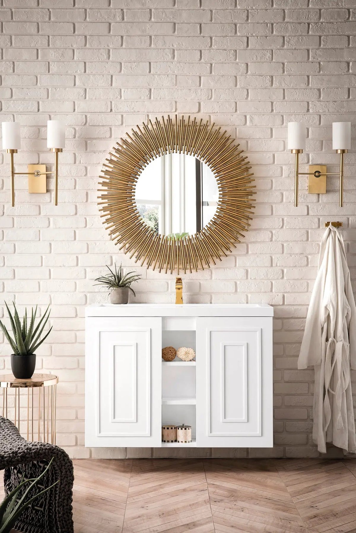 James Martin Alicante' 39.5" Floating Single Bathroom Vanity, Glossy White by James Martin