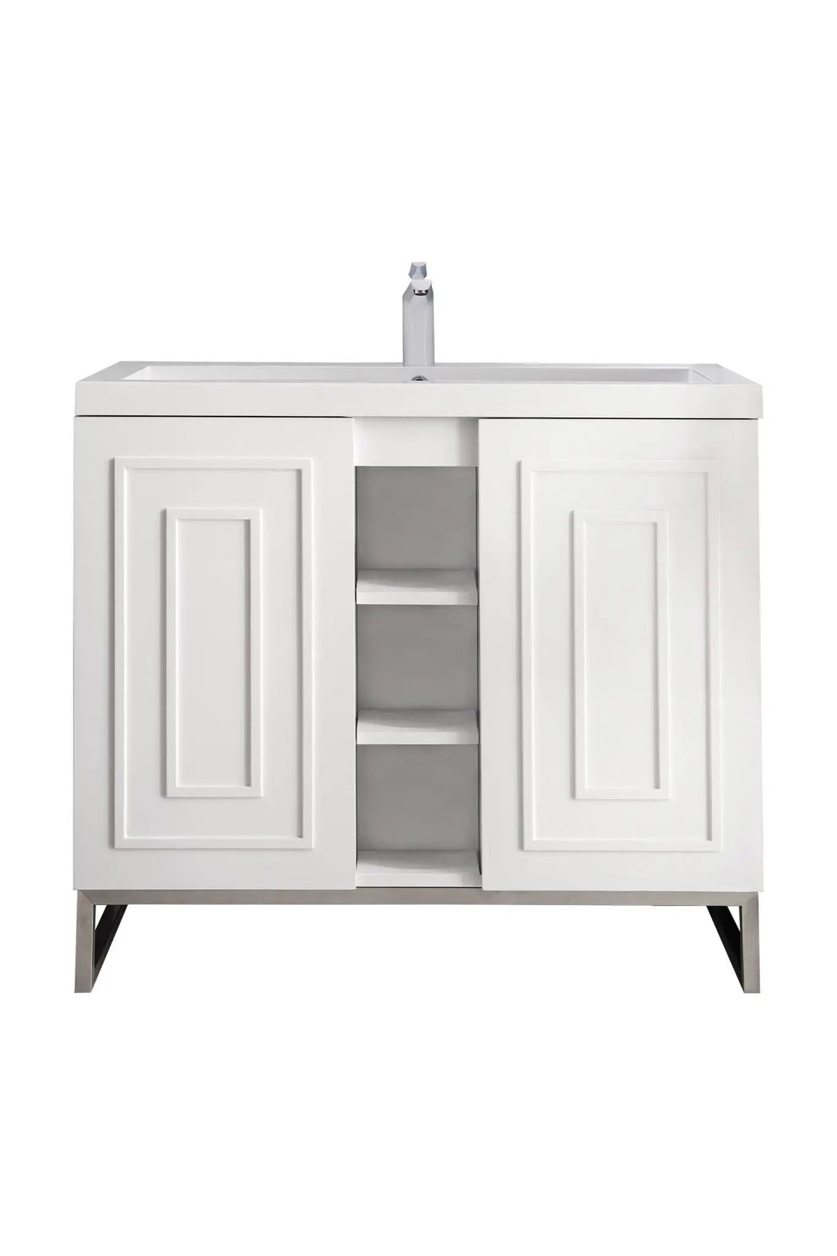 James Martin Alicante' 39.5" Single Bathroom Vanity, Glossy White, photo 3 of 8