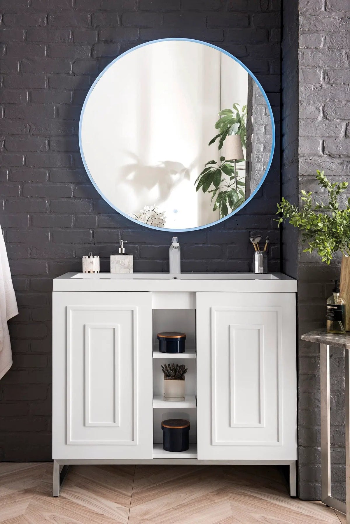 James Martin Alicante' 39.5" Single Bathroom Vanity, Glossy White, photo 5 of 8
