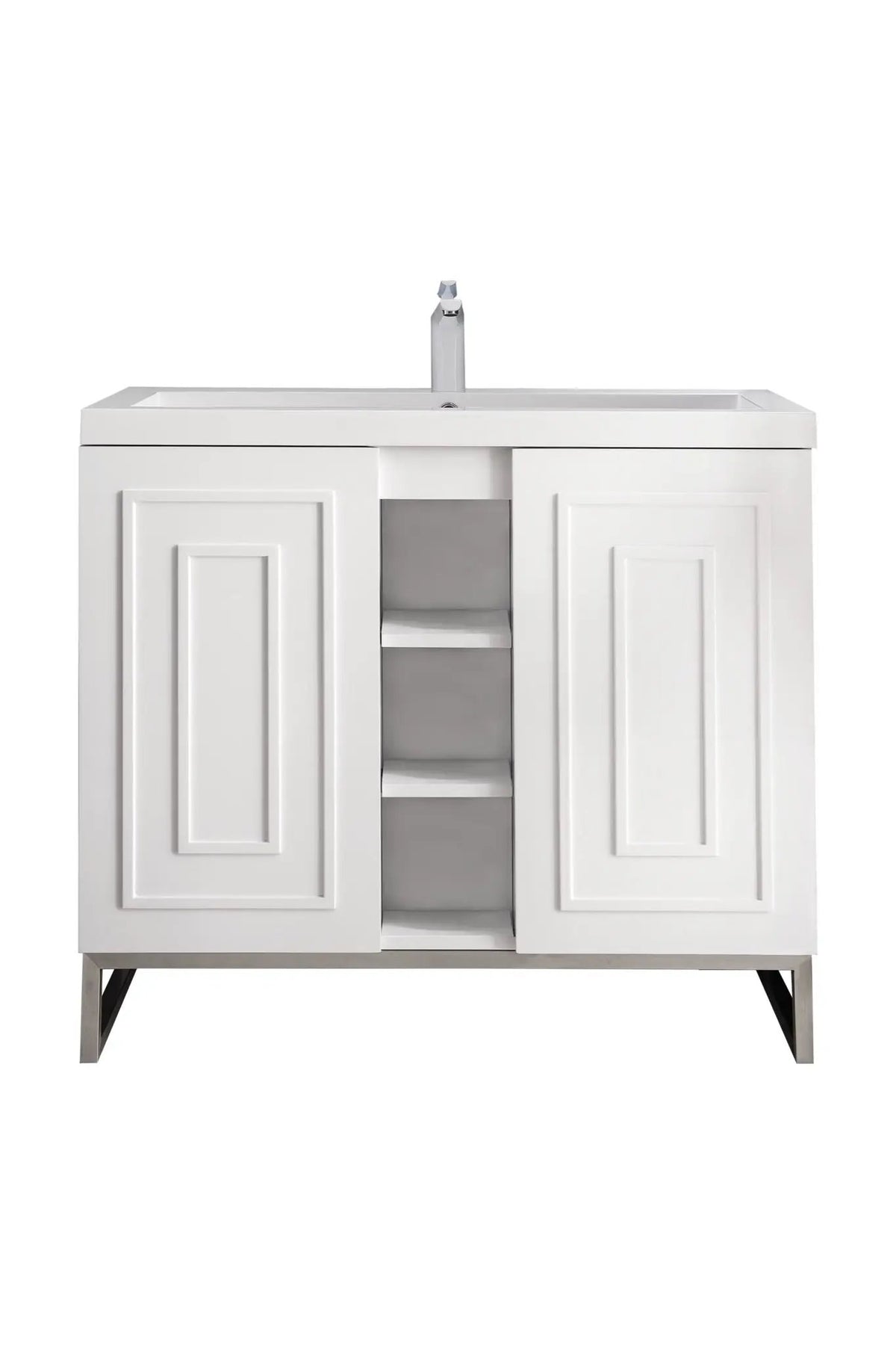 James Martin Alicante' 39.5" Single Bathroom Vanity, Glossy White, photo 4 of 8