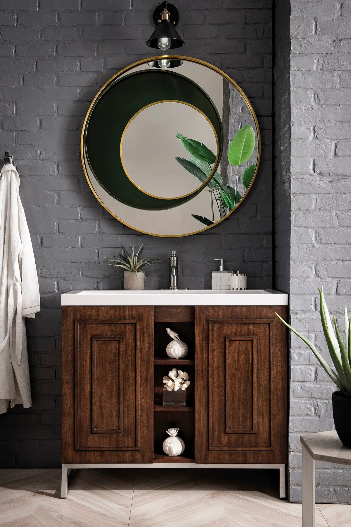 James Martin Alicante' 39.5" Single Bathroom Vanity, Mid-Century Acacia, photo 5 of 8