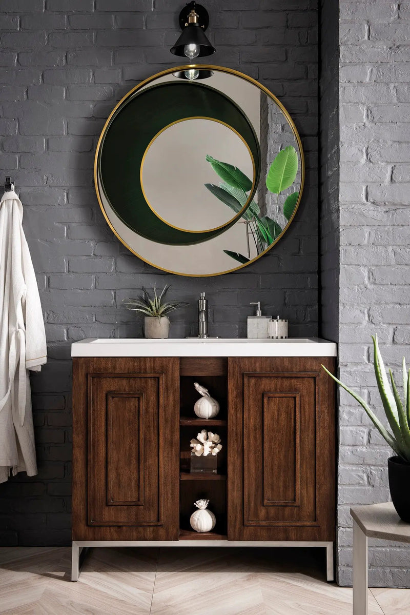 James Martin Alicante' 39.5" Single Bathroom Vanity, Mid-Century Acacia, photo 5 of 8