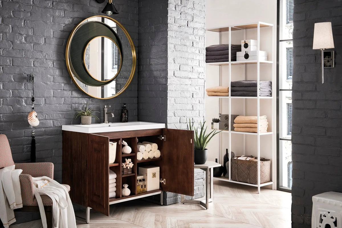 James Martin Alicante' 39.5" Single Bathroom Vanity, Mid-Century Acacia, photo 7 of 8