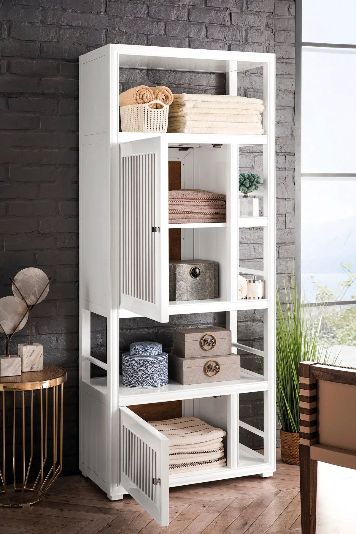 James Martin Athens 30" Linen Cabinet, Glossy White, photo 13 of 13