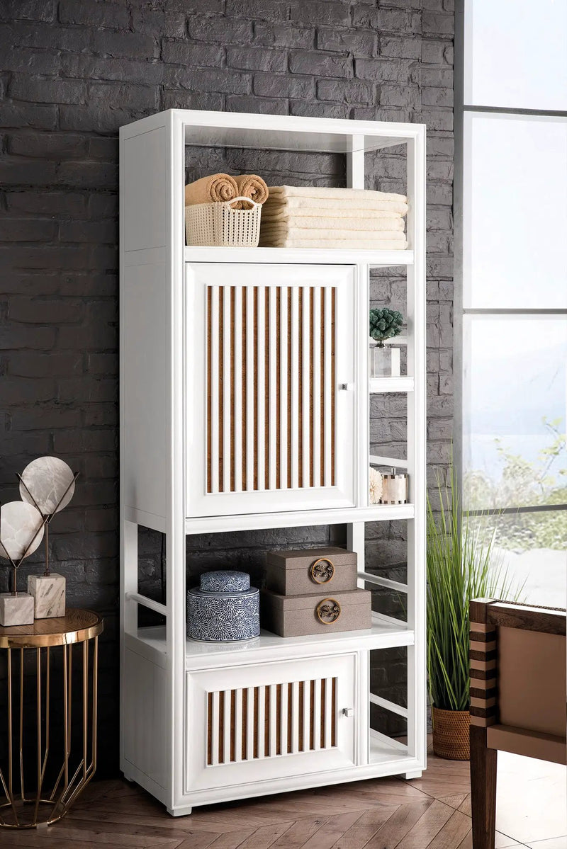 James Martin Athens 30" Linen Cabinet, Glossy White, photo 12 of 13