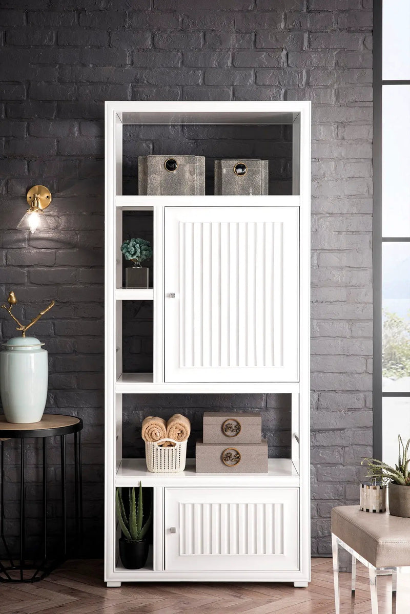 James Martin Athens 30" Linen Cabinet, Glossy White, photo 7 of 13