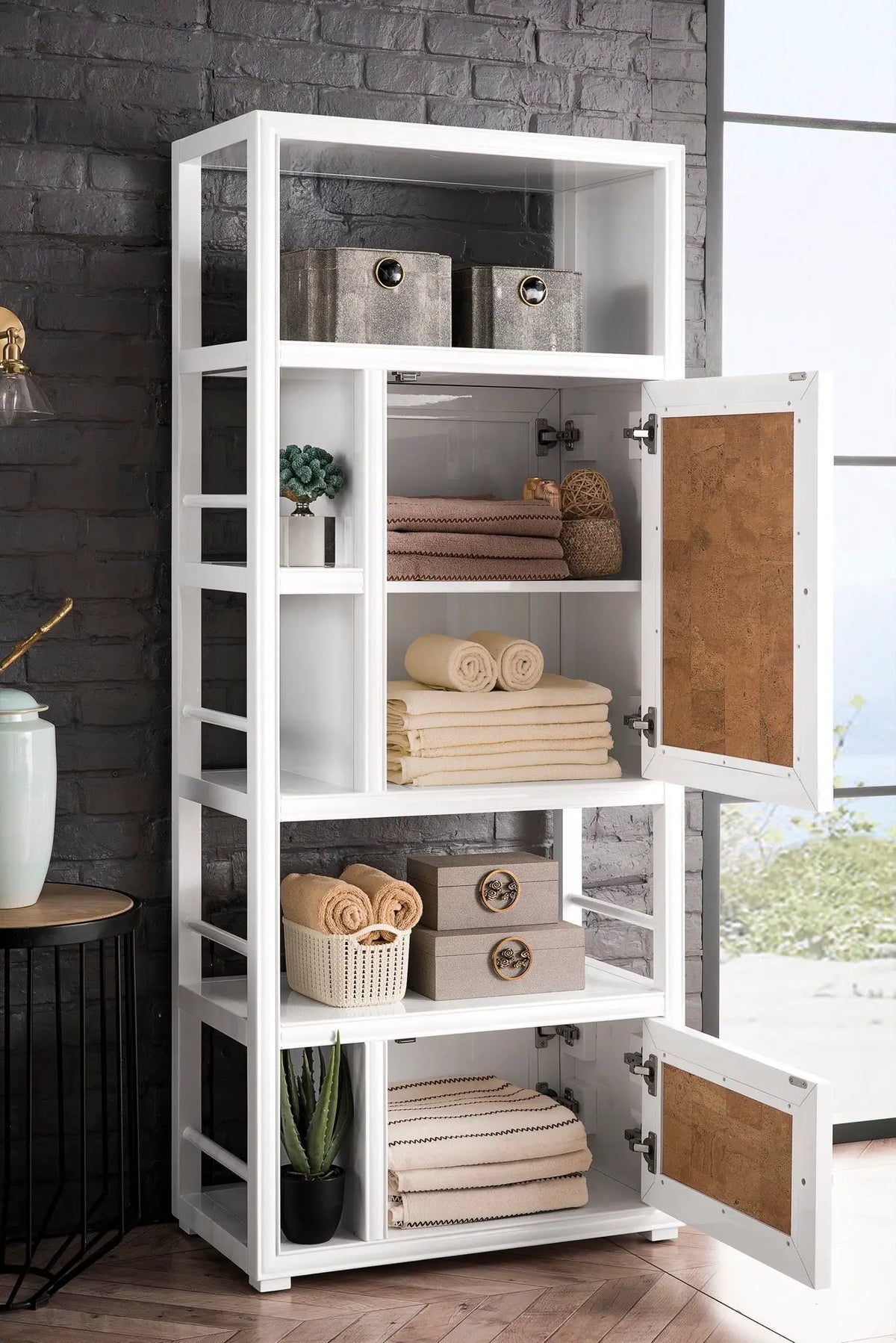 James Martin Athens 30" Linen Cabinet, Glossy White, photo 9 of 13