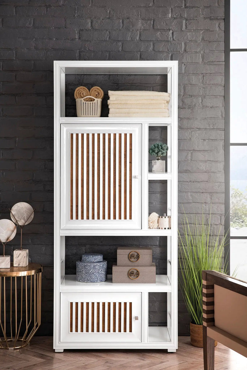 James Martin Athens 30" Linen Cabinet, Glossy White, photo 11 of 13